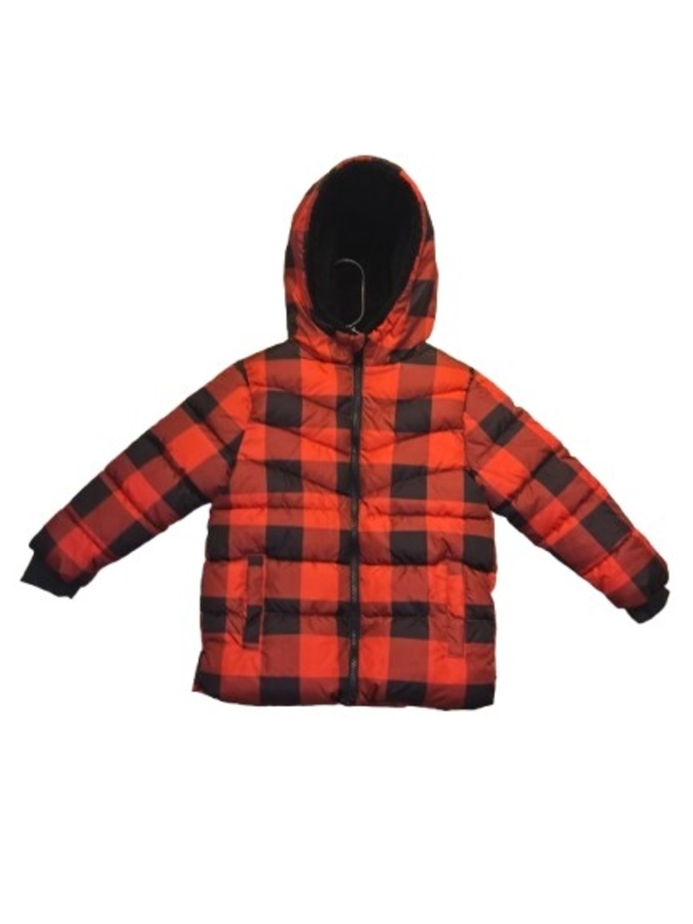 Swiss Tech Red & Black Buffalo Plaid Kids Puffer Jacket